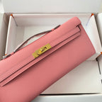 HM Kelly Cut 31 Pink Pastel Epsom Leather Gold Hardware 229065