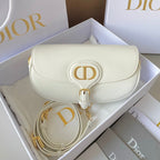 medium cd east west bobby 22cm white calfskin ghw
