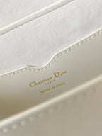 medium cd east west bobby 22cm white calfskin ghw