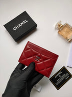 CC CARD HOLDER 11.2 CRIMSON CALFSKIN GOLD ICON