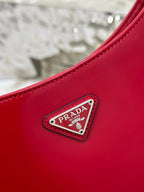 CLEO 27 DARK RED BRUSHED LEATHER SHOULDER BAG