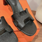 SLINGBACK SANDAL ETERNITE 75 BLACK LAMBSKIN