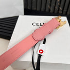 CEL 25mm Medium Triomphe Belt in Taurillon Pink Leather 176286