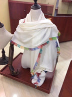 LP Scarf 190 CM In White Colorful Cashmere 656978