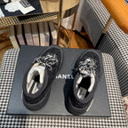 CC Sneaker In Black Tweed Fabric 144805