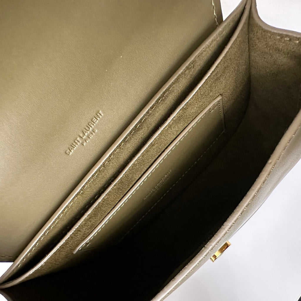 SL Kaia Small Satchel in green smooth leather