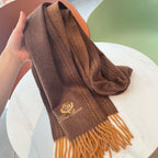 LP Grande Unita Scarf 200 CM In Earth Brown Mix Caramel Cashmere  686571