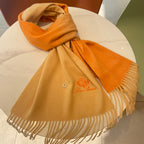 LP Grande Unita Scarf 190 CM In Beige Gradient Orange Cashmere 687750