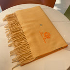 LP Grande Unita Scarf 190 CM In Beige Gradient Orange Cashmere 687750