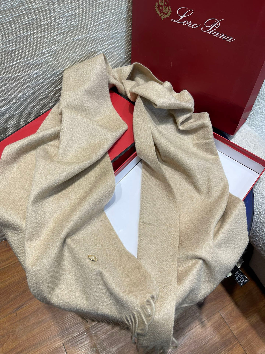 LP Scarf Plain 180 CM In Light Beige Cashmere 141435