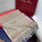 Plain Cashmere Scarf 180 CM In Grey Brown 351620