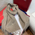 Plain Cashmere Scarf 180 CM In Grey Brown 351620