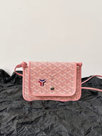 PLUMET POCKET WALLET 20 IN PINK GOYARDINE CANVAS AND LAMBSKIN TRIM