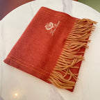 LP Grande Unita Scarf 200 CM In Red Orange Cashmere 705047