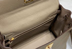 HM KELLY 28CM BROWN TOGO GOLD HARDWARE