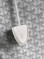 BELLECHASSE BIAUDE PM BAG 36 IN WHITE GOYARDINE CANVAS AND CALFSKIN TRIM