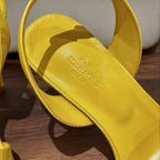 SLINGBACK ETERNITE 105 YELLOW LAMBSKIN AND CROCODILE LEATHER
