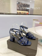 SL TRIBUTE SANDAL GLOSSY NAVY CALFSKIN