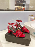 SL TRIBUTE SANDAL GLOSSY RED CALFSKIN