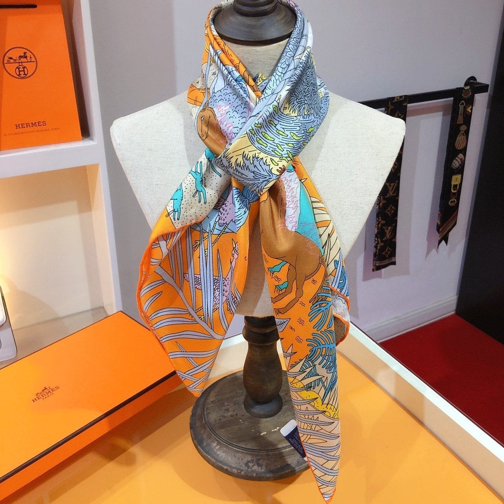 Le Carnaval Des Animaux Scarf 90 CM In Colorful Silk Twill 288862