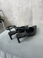 cl kitten with strap 45 black lizard stamped calfskin