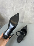 cl kitten with strap 45 black lizard stamped calfskin