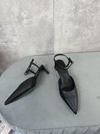 cl kitten with strap 45 black lizard stamped calfskin