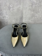 cl kitten with strap 45 gold lizard stamped metalized calfskin