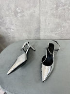 cl kitten with strap 45 platinum lizard stamped metalized calfskin