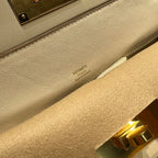 HM 24/24 Bag Milkshake White Leather Gold Hardware