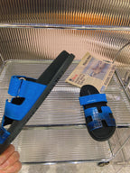 CHYPRE SANDAL OMBRE BLACK COBALT CALFSKIN