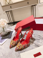 Valentino Slingback Pump Heel Fabric Print 239521