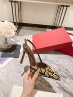 Valentino Slingback Pump Heel Fabric Print 239521