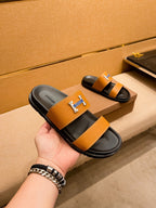 HM Men's Slide Orange Cowhide 602329