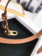 CL Gold 18mm Triomphe Enamel Saddle Brown Cowhide 608385