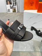 Gigi 50 Sandal Black Calfskin