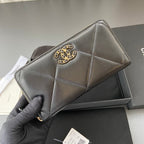 CC 19 Zipped Wallet 19cm Black Calfskin