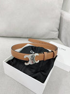 CL Sliver 25mm Triomphe Enamel Monogram Brown Calfskin 580678