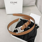 CL Sliver 25mm Triomphe Enamel Monogram Brown Calfskin 580678