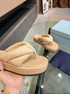 PRA THONG FLATFORM SANDALS TUSCAN LAMBSKIN