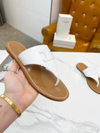 THONG MULE IN WHITE CALFSKIN