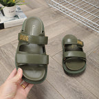 cd dioract dad sandal mule khaki lambskin