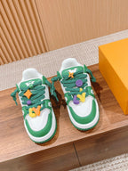 LV Trainer Maxi Sneaker White Mix Green Calfskin