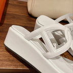 HM Gipsy Platform Thong White Sheepskin 349417
