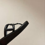 HM Gipsy Platform Thong Black Sheepskin 349419