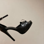 H - CLASSIC SANDAL 125 BLACK LAMBSKIN