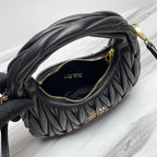 miuwander hobo 23 black matelasse leather