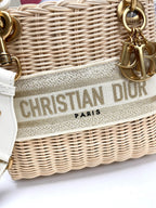 medium lady 24 bamboo basket white canvas