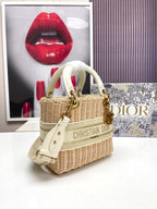 medium lady 24 bamboo basket white canvas