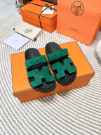 HM Chypre Sandal Dark Green Mix Black Suede 963237